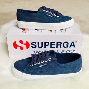 SUPERGA Denim Lace Up Sneakers